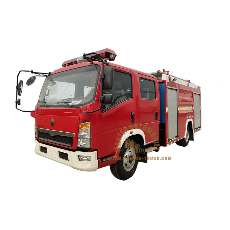 Camion de pompier à eau de 4000 litres HOWO