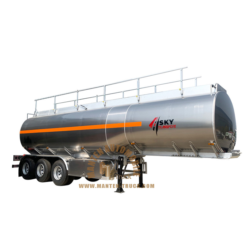 Remorque de réservoir de carburant de 55000 litres en alliage d'aluminium à 3 essieux