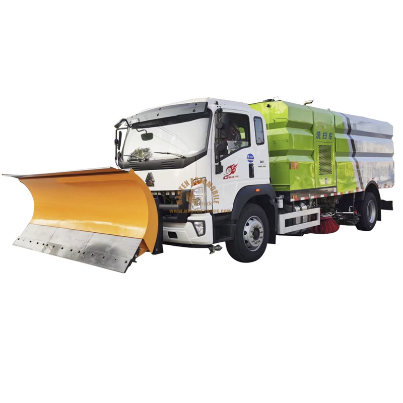 Camion de nettoyage Raod Howo 4x2 10 tonnes avec charrue à neige